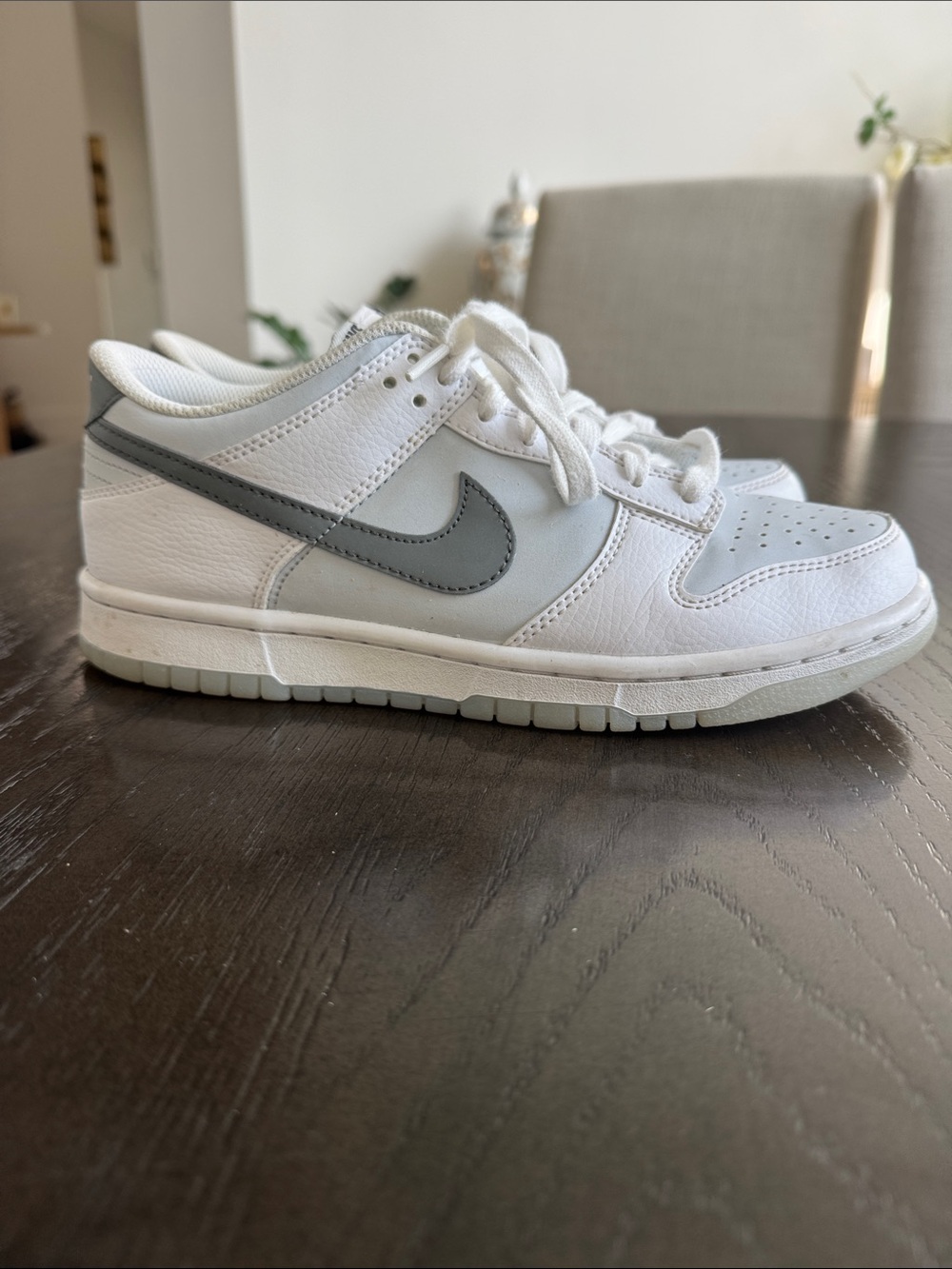 Nike White and Gray Low-Top Sneakers NO BOX